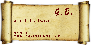 Grill Barbara névjegykártya