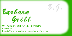 barbara grill business card